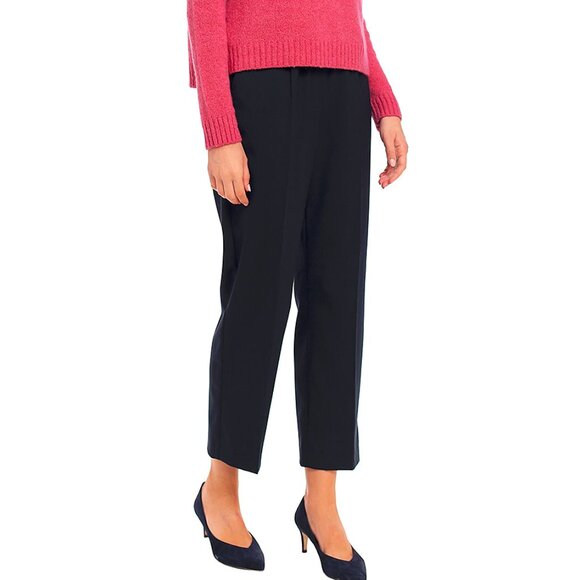 Weekend Max Mara AW/19 Navy Wool-Blend Twill Tapered Trousers